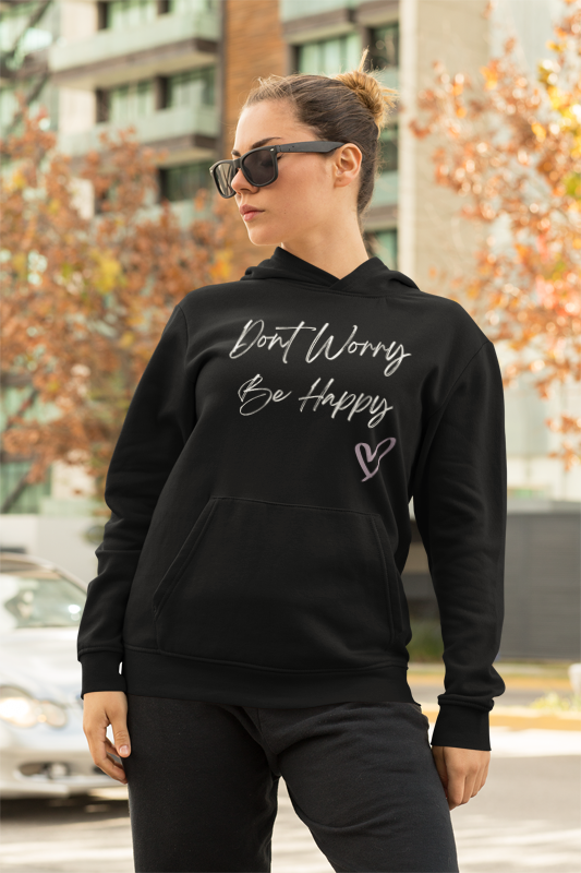 Don't Worry Be Happy Hoodie-Positive Apparel-Women's Apparel-ABA