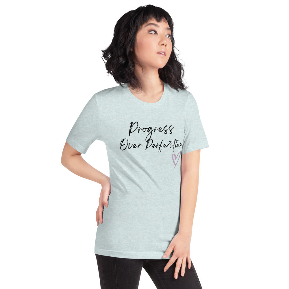 Progress Over Perfection Black Logo Unisex T-Shirt